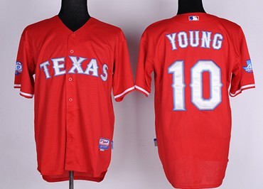 Texas Rangers #10 Michael Young Red 40TH Jerseys