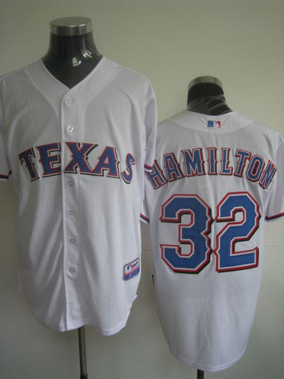 Texas Rangers #32 Hamilton white Jerseys