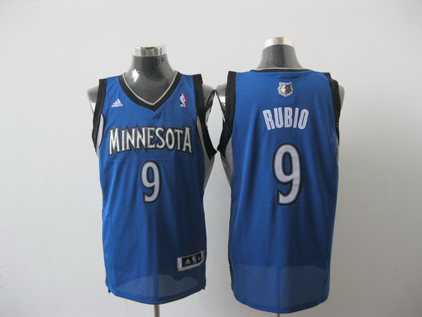 Timberwolves #9 Rubio Blue Swingman Jerseys