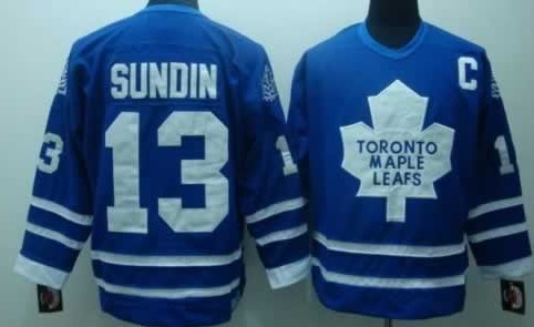 Toronto Maple Leafs #13 Mats Sundin Blue Throwback CCM Jerseys