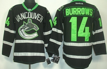 Vancouver Canucks #14 Alexandre Burrows 2012 Black Ice Jerseys