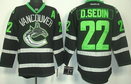 Vancouver Canucks #22 Daniel Sedin 2012 Black Ice Jerseys