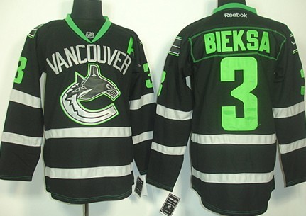 Vancouver Canucks #3 Kevin Bieksa 2012 Black Ice Jerseys