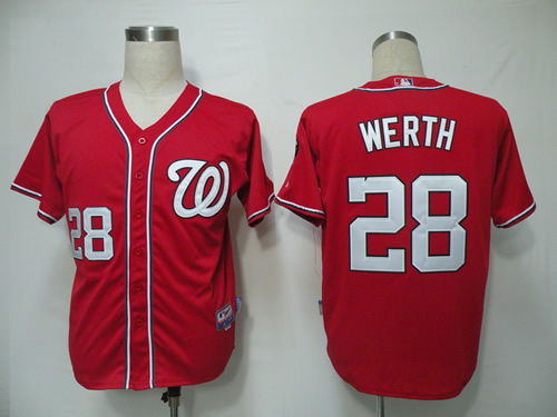 Washington Nationals #28 Werth red cool base Jerseys