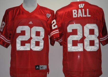 Wisconsin Badgers #28 Montee Ball Red College Jerseys