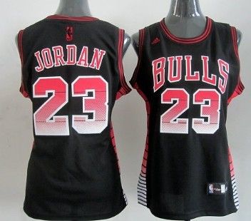 Women's Chicago Bulls #23 Michael Jordan Revolution 30 Swingman Vibe Black Fashion Jerseys
