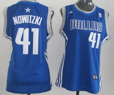 Women's Dallas Mavericks #41 Dirk Nowitzki Revolution 30 Swingman Light Blue Jerseys