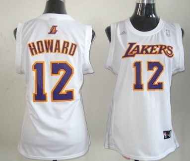 Women's Los Angeles Lakers #12 Dwight Howard Revolution 30 Swingman White Jerseys