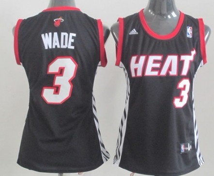 Women's Miami Heat #3 Dwyane Wade Revolution 30 Swingman Black Jerseys