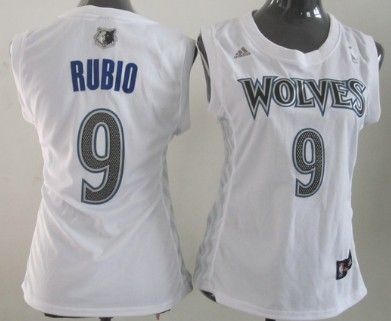 Women's Minnesota Timberwolves #9 Ricky Rubio Revolution 30 Swingman White Jerseys