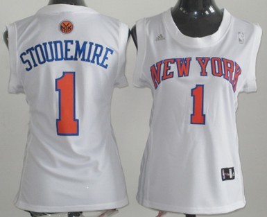 Women's New York Knicks #1 Amare Stoudemire Revolution 30 Swingman White Jerseys