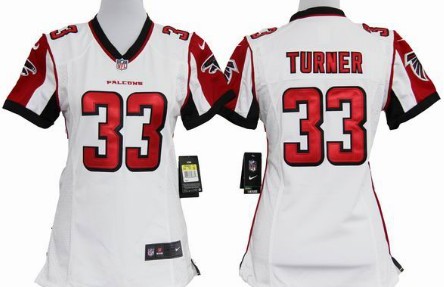 Women's Nike Atlanta Falcons #33 Michael Turner White Game Team Jerseys
