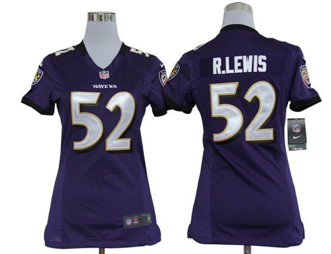 Women's Nike Baltimore Ravens #52 Ray Lewis Purple Team Jerseys