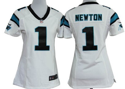 Women's Nike Carolina Panthers #1 Cam Newton White Game Team Jerseys