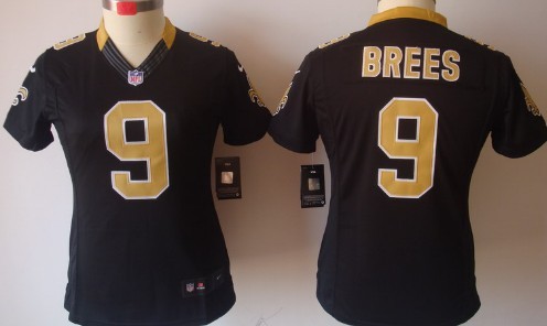 Women's Nike Limited New Orleans Saints #9 Drew Brees Black Jerseys