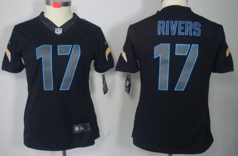Women's Nike Limited San Diego Chargers #17 Philip Rivers Black Impact Jerseys