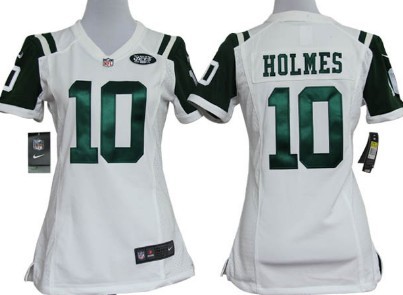 Women's Nike New York Jets #10 Santonio Holmes White Game Team Jerseys