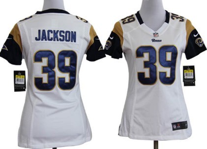 Women's Nike St. Louis Rams #39 Steven Jackson White Team Jerseys