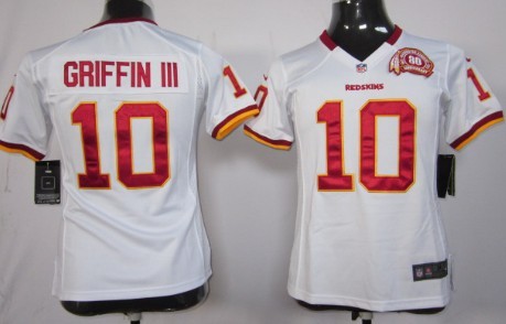 Women's Nike Washington Redskins #10 Robert Griffin III White 80TH Game Team Jerseys