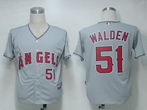 Youth Anaheim Angels #51 Walden Grey Cool Base Jerseys