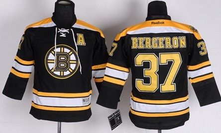 Youth Boston Bruins #37 Patrice Bergeron Black Jerseys