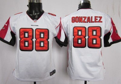Youth Nike Atlanta Falcons #88 Tony Gonzalez White Game Jerseys