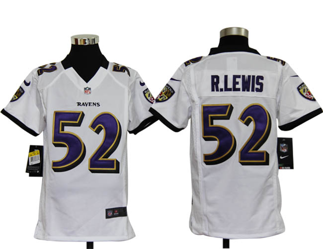 Youth Nike Baltimore Ravens #52 Ray Lewis White Game Jerseys