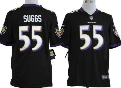 Youth Nike Baltimore Ravens #55 Terrell Suggs Black Game Jerseys