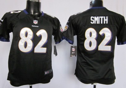 Youth Nike Baltimore Ravens #82 Torrey Smith Black Game Jerseys
