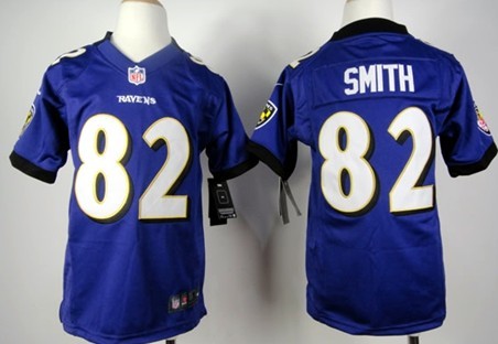 Youth Nike Baltimore Ravens #82 Torrey Smith Purple Game Jerseys
