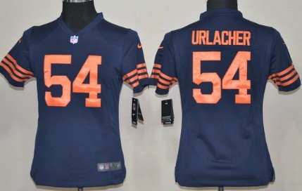 Youth Nike Chicago Bears #54 Brian Urlacher Blue With Orange Game Jerseys