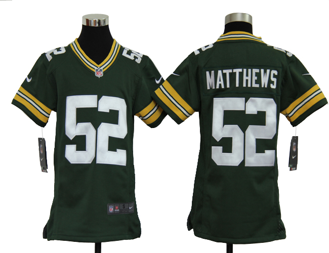 Youth Nike Green Bay Packers #52 Clav Matthews Green Game Jerseys