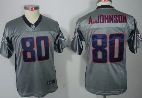 Youth Nike Houston Texans #80 Andre Johnson Gray Jerseys