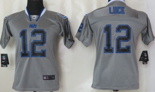 Youth Nike Indianapolis Colts #12 Andrew Luck Lights Out Gray Jerseys