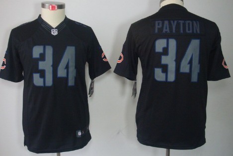 Youth Nike Limited Chicago Bears #34 Walter Payton Black Impact Jerseys