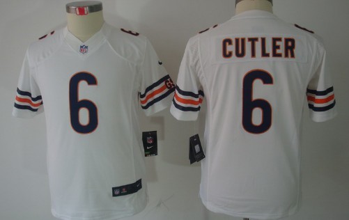 Youth Nike Limited Chicago Bears #6 Jay Cutler White Jerseys
