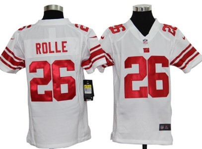 Youth Nike New York Giants #26 Antrel Rolle White Game Jerseys