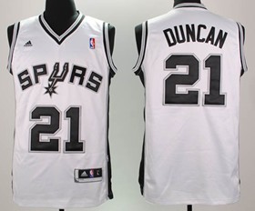 Youth San Antonio Spurs #21 Tim Duncan White Jerseys