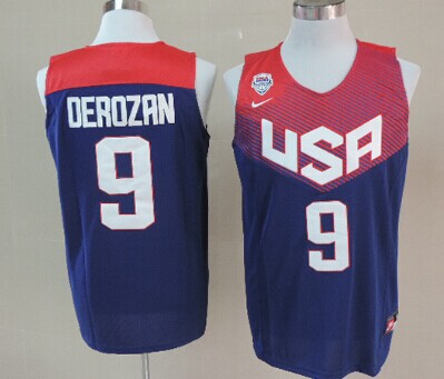 2014 FIBA Team USA #9 Demar DeRozan Swingman Navy Blue Jerseys