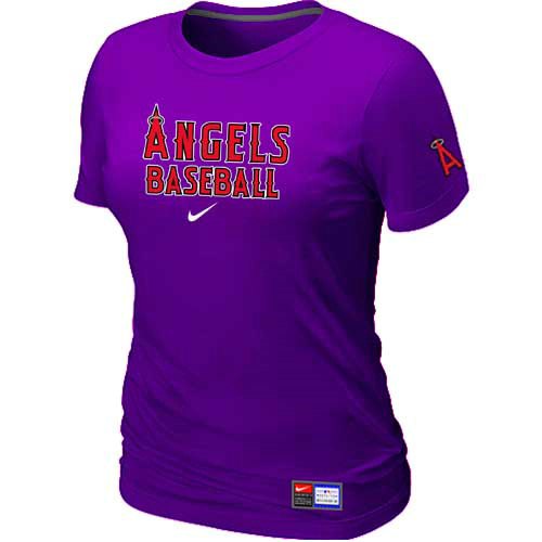 Anaheim Angeles Nike Women's Purple Short Sleeve Practice T-Shirt