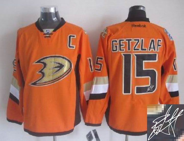 Anaheim Ducks #15 Ryan Getzlaf Orange Signature Edition Jerseys