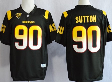 Arizona State Sun Devis #90 Will Sutton 2013 Black Jerseys