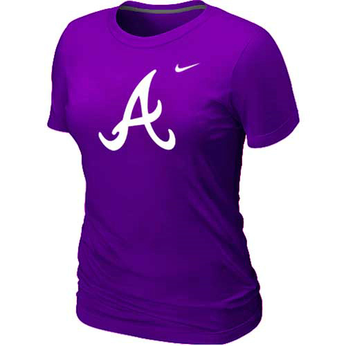 Atlanta Braves Heathered Nike Women's Purple lended T-Shirt