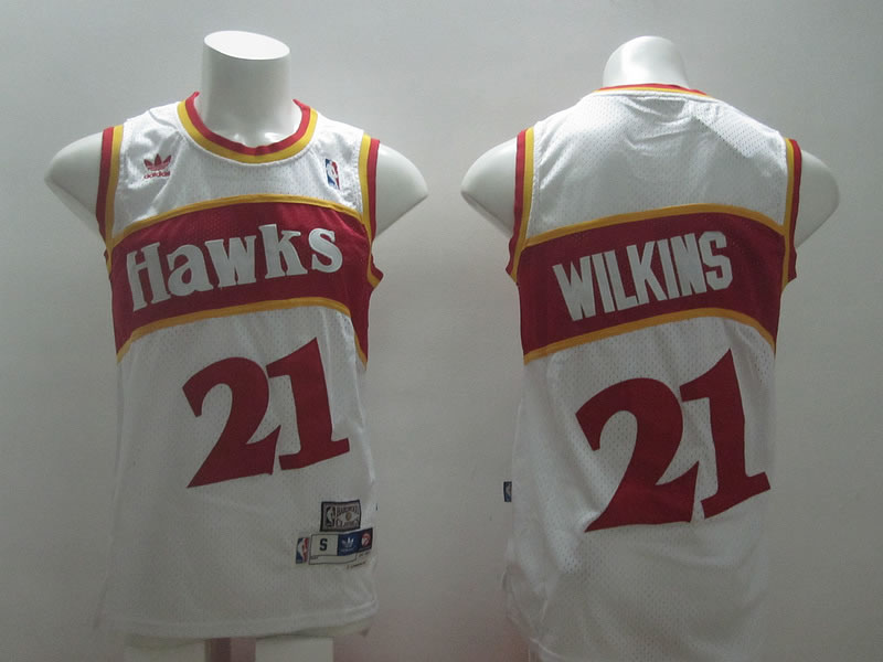 Atlanta Hawks #21 Wilkins Revolution 30 Swingman White Jerseys