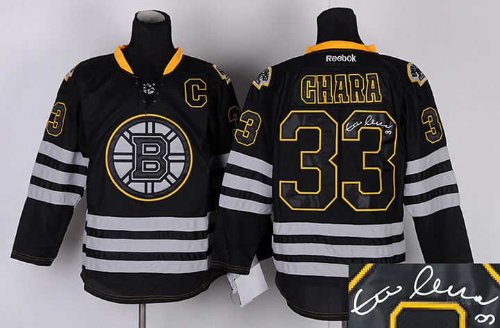 Boston Bruins #33 Zdeno Chara Black Ice Signature Edition Jerseys
