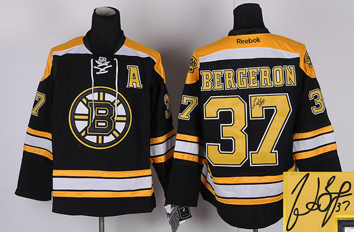 Boston Bruins #37 Bergeron Black Signature Edition Jerseys