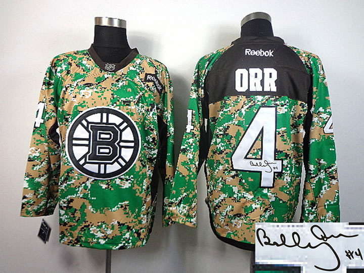 Boston Bruins #4 Bobby Orr 2014 Camo Signature Edition Jerseys