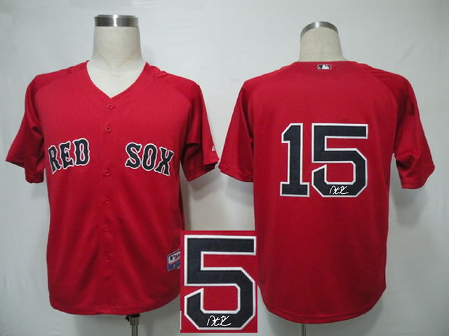 Boston Red Sox #15 Dustin Pedroia Red Signature Edition Jerseys