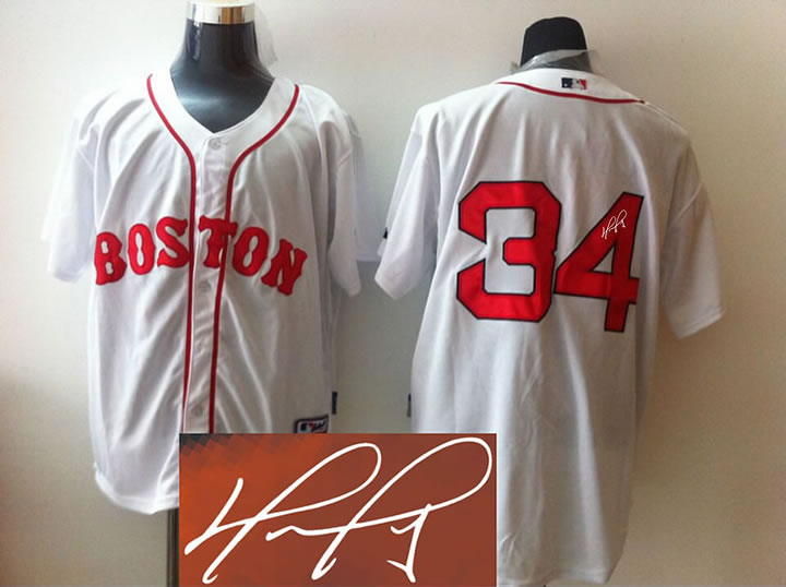 Boston Red Sox #34 David Ortiz 2014 White Signature Edition Jerseys