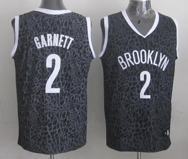 Brooklyn Nets #2 Kevin Garnett Black Leopard Print Fashion Jerseys